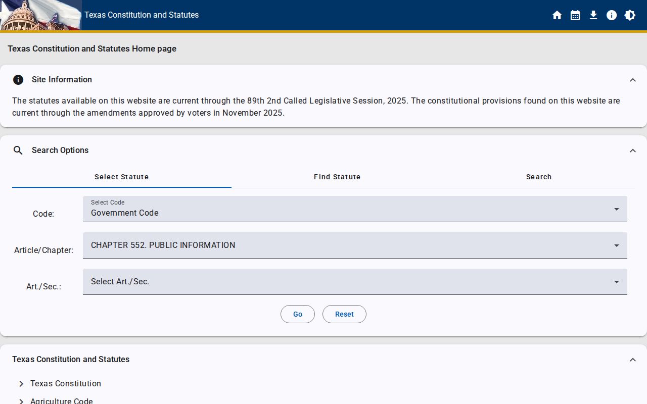 Texas Public Information Act source for Yoakum County 72-hour release records