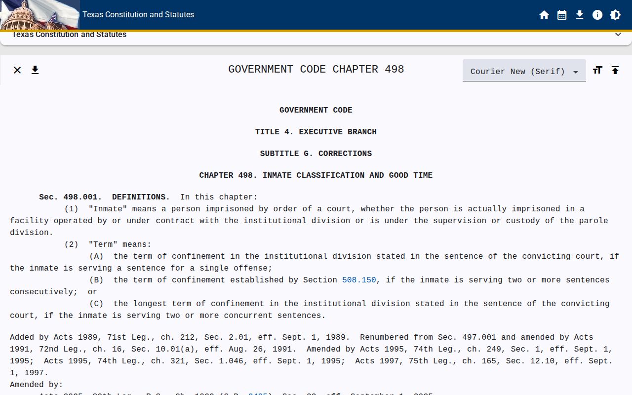 Yoakum County release date lookup and Texas good-conduct time law